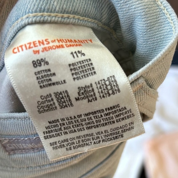 Citizens of Humanity  Calrton Retro High Rise Slim Straight Light Blue Size 27 - Picture 5 of 9